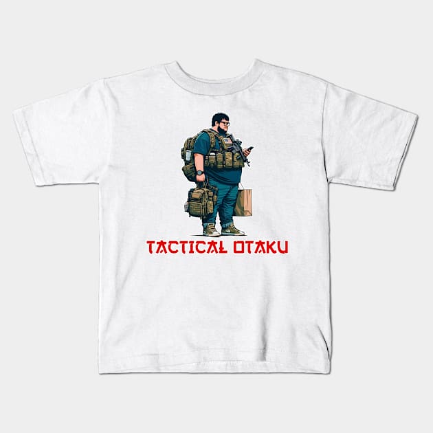 Tactical Otaku Kids T-Shirt by Rawlifegraphic